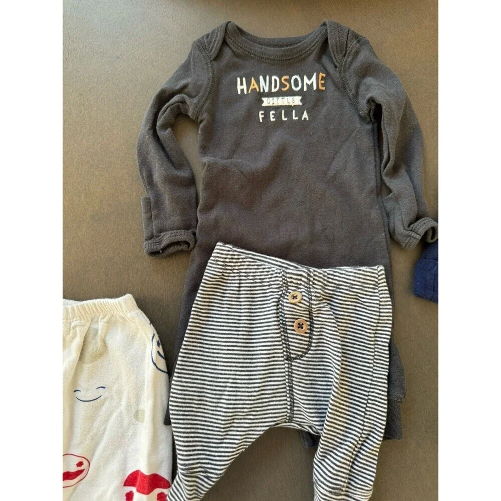 baby boy infant NB Clothes bundle Shirts tops PANTS BIBS 10 pcs